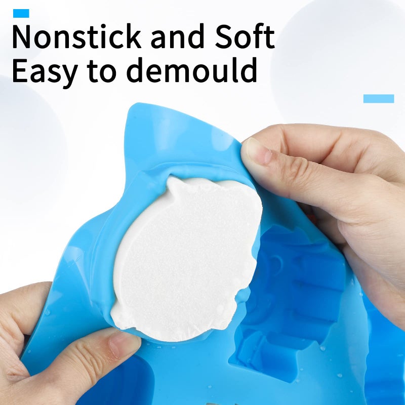 Beasea Animal Soap Molds, 2 Pack Large 3D Silicone Mat Chocolate Cake Candy Cookie Baking Making Clay Ice DIY Hard Resin Gummy Cube Tray Set Decoration Handmade Craft Bear Shape - Image 2